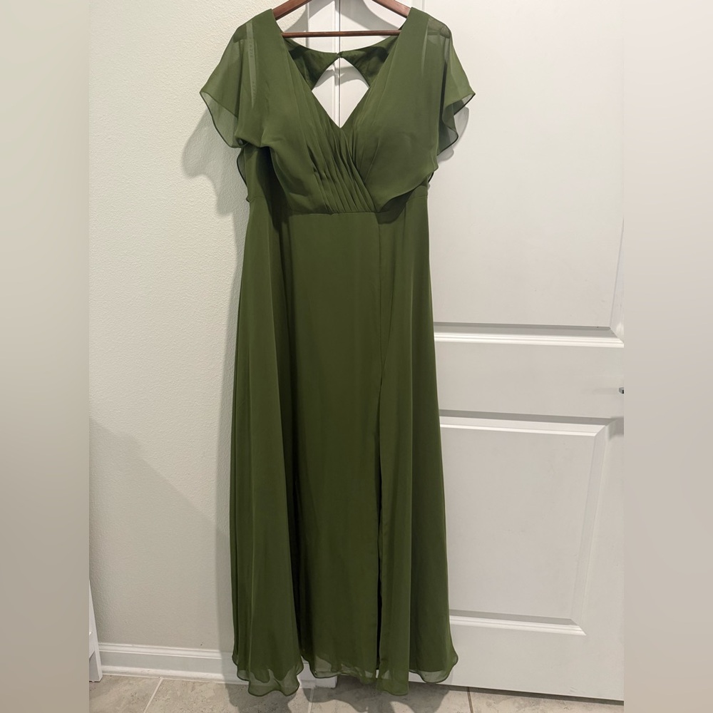 Azazie Olive bridesmaid dress